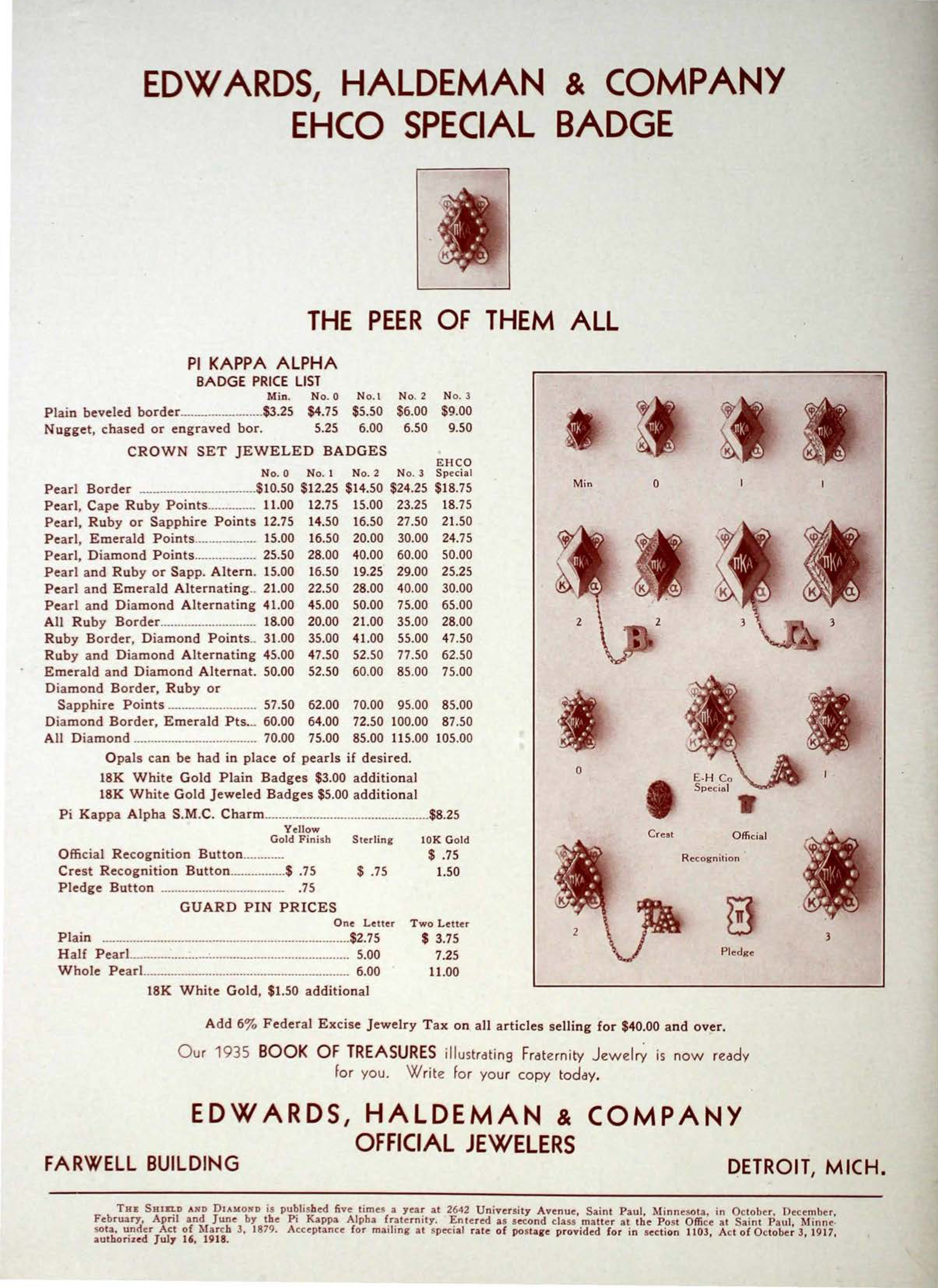 Edwards, Haldeman & Company Advertisement, October 1935